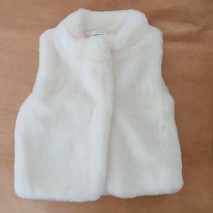 Snow bunny white faux fur vest